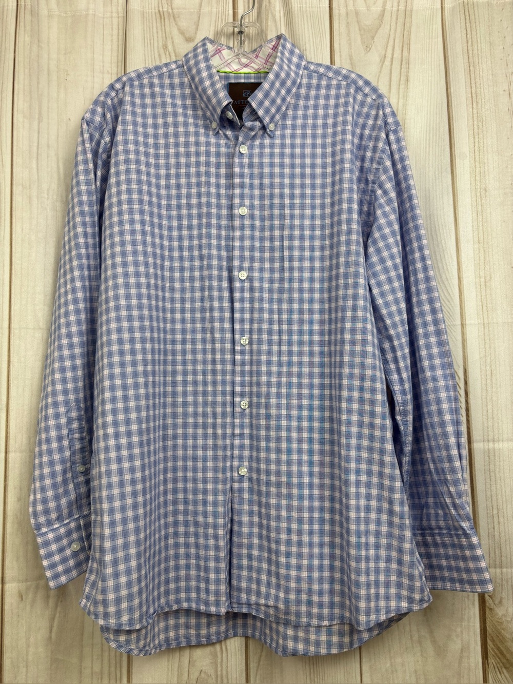 Tattersall London Mens Dress Shirt Preppy Professional Office Wear Gingham 17